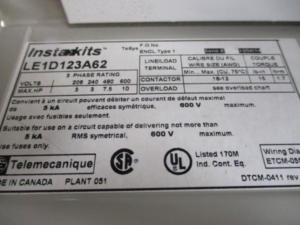 TELEMECANIQUE LE1D123A62 600V NSNP
