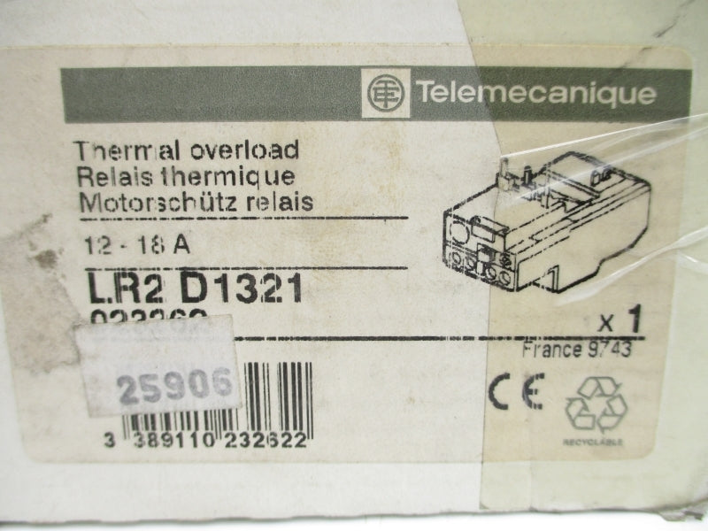 TELEMECANIQUE LR2D1321 750V 12-18A NSMP