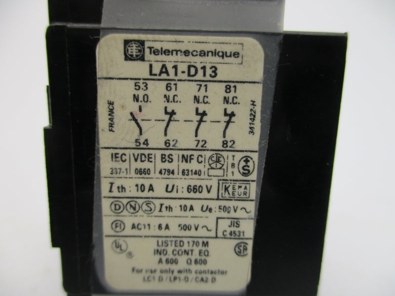 TELEMECANIQUE LA1-D13 660V 10A NSNP