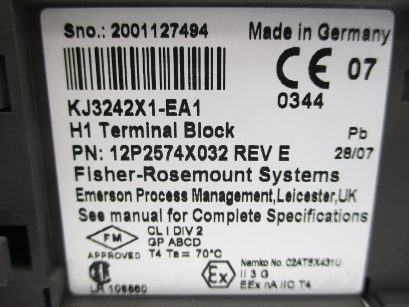 FISHER ROSEMOUNT 12P2574X032 KJ3242X1-EA1 NSNP
