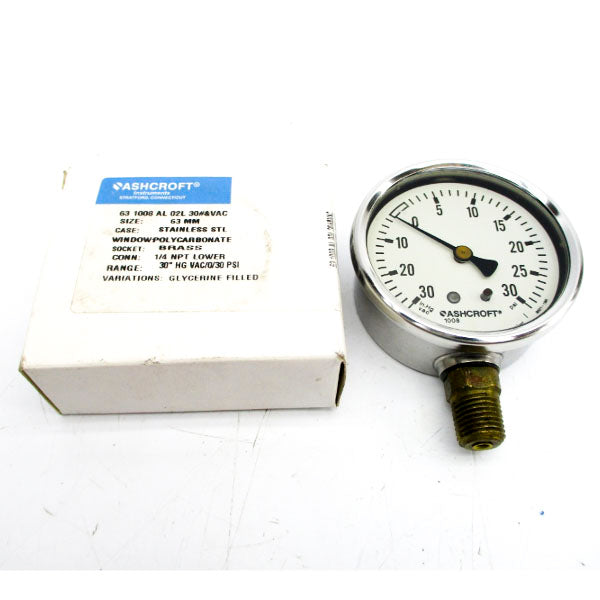 ASHCROFT 631008AL02L30#&VAC 0/30PSI NSMP