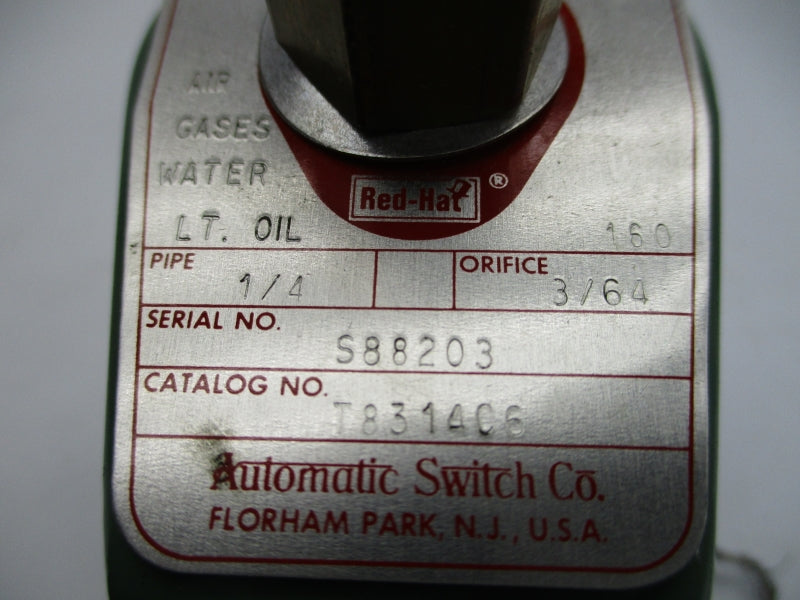 ASCO T8314C6 110/120V 160PSI 1/4" NSMP