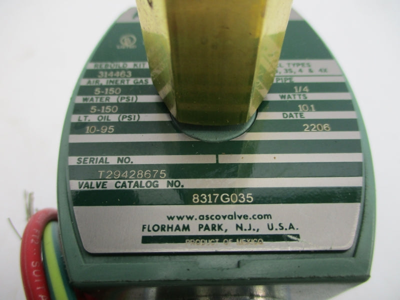 ASCO 8317G035 22/24V 5-150PSI 1/4" NSMP