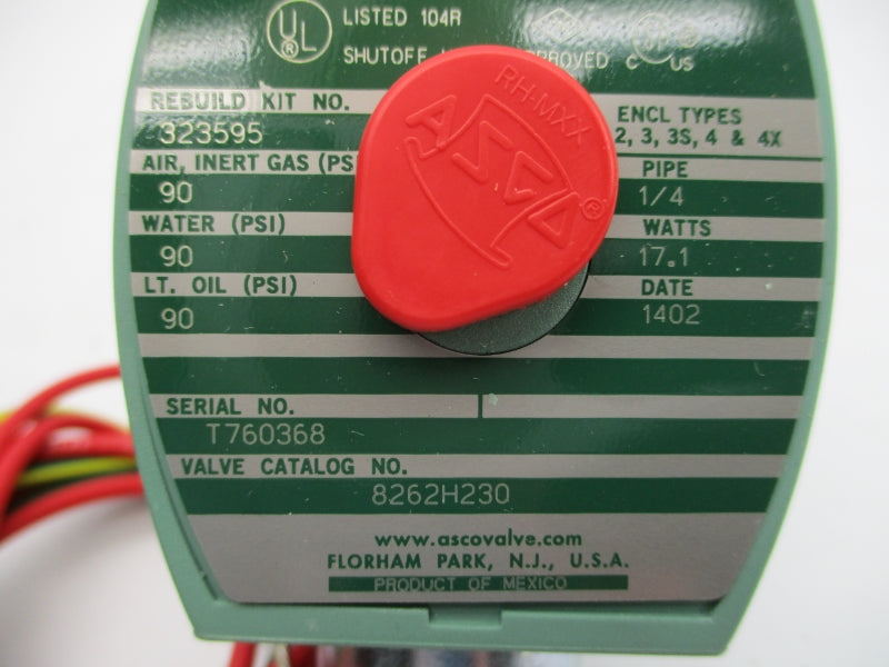 ASCO 8262H230 110/120V 90PSI 1/4" NSMP