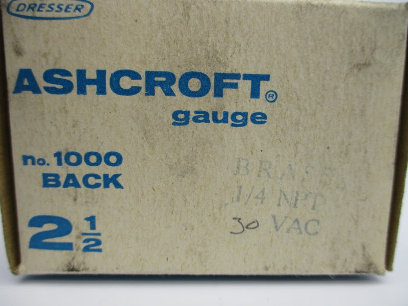 ASHCROFT 1000BACK 30VAC 2-1/2" NSMP