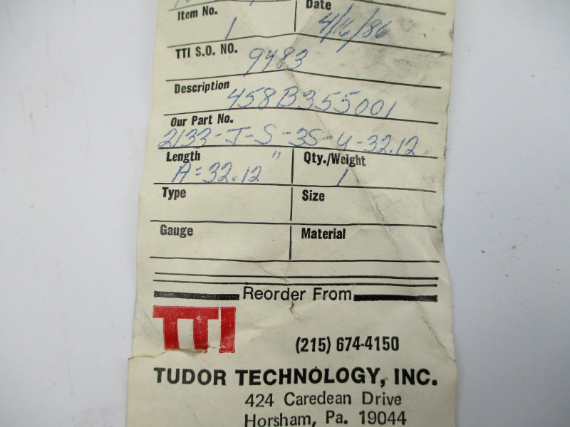 TTI 2133-J-S-35-4-32.12 458B355001A32.12 NSNP