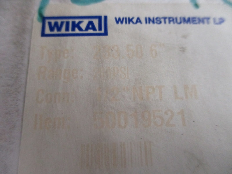 WIKA 50019521 200PSI 1/2" NSMP