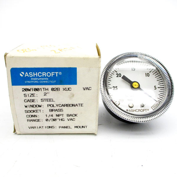 ASHCROFT 20W1001TH02BXUCVAC 0/30"HGVAC 2" NSMP