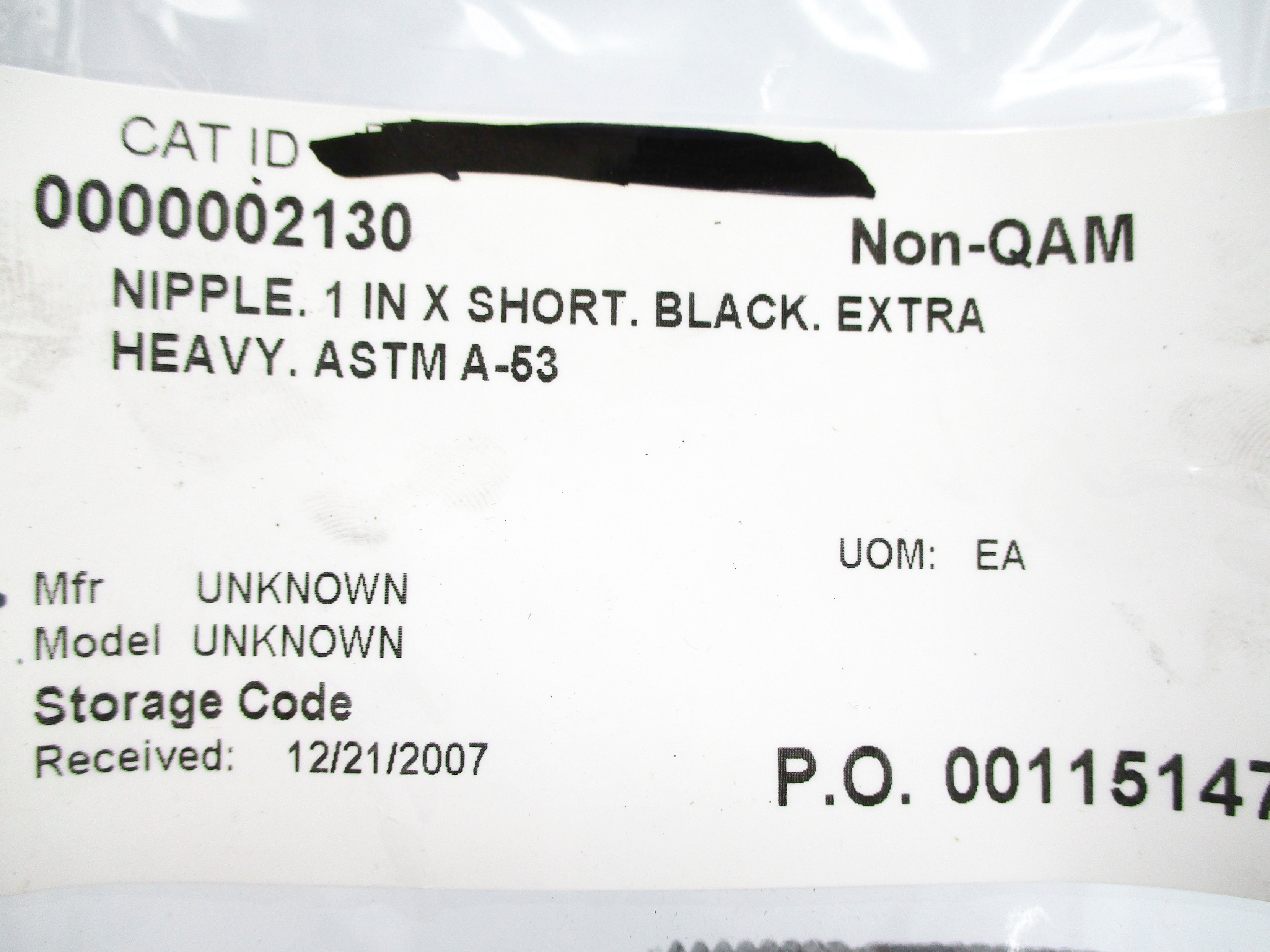 ASTM A-53 1" X SHORT NSNP