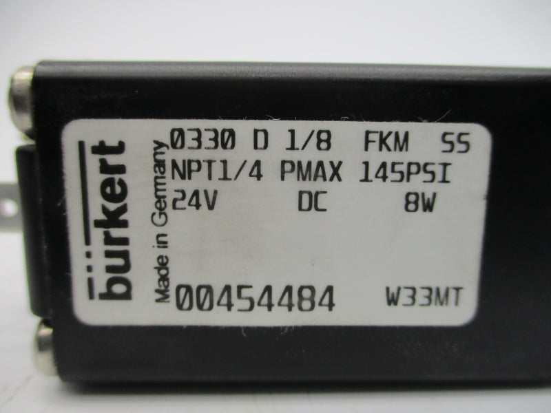 BURKERT 00454484 24VDC 145PSI NSMP