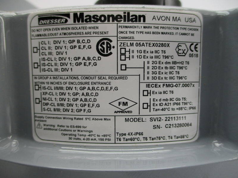 MASONEILAN SVI2-22113111 SVI-II 30V 150PSI NSMP