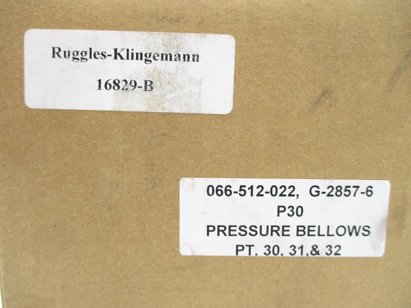 RUGGLES KLINGEMANN 066-512-022 G-2857-6P30 16829-B NSFS