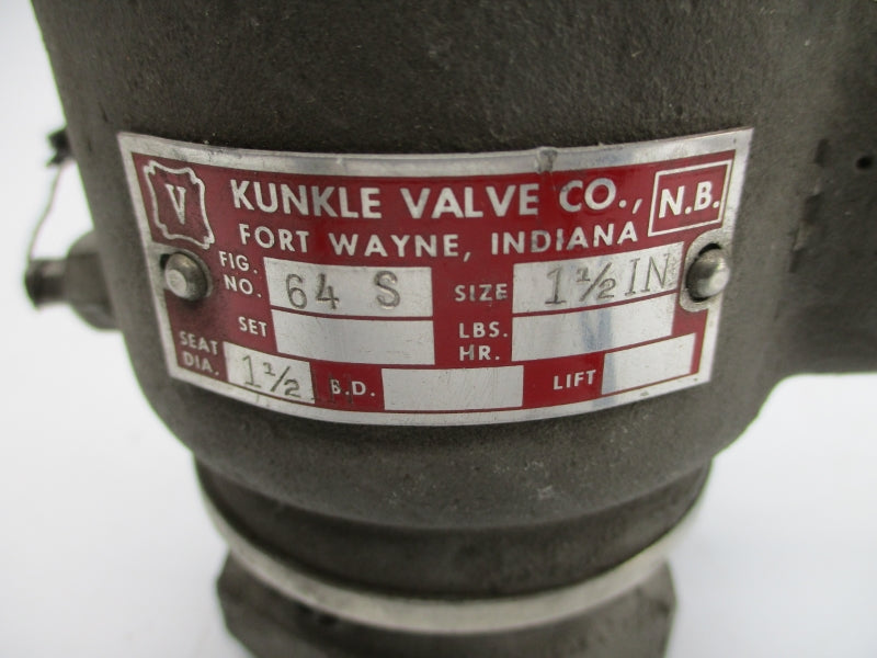 KUNKLE VALVE 64S 1-1/2" NSNP