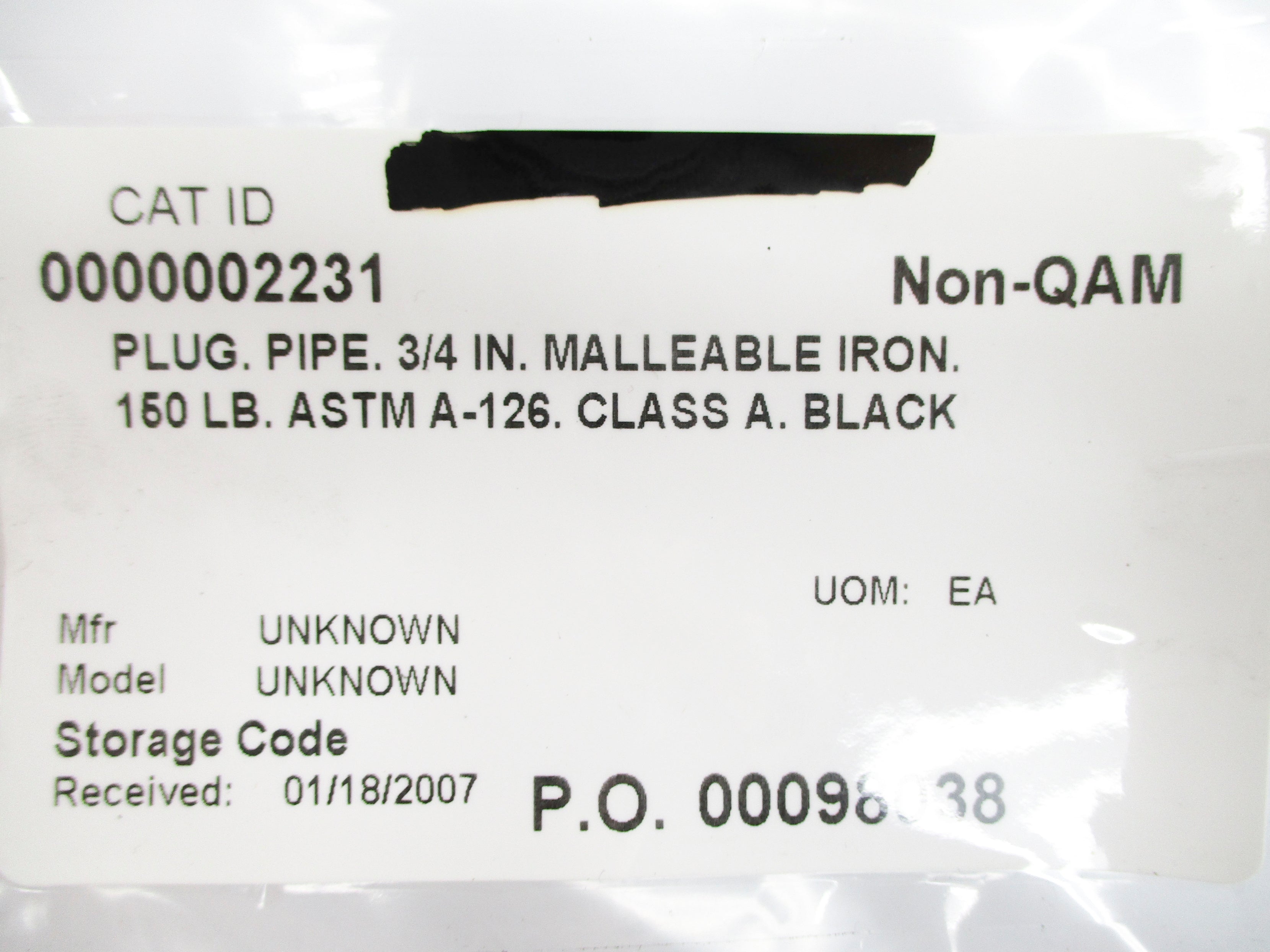 ASTM A-126 3/4" NSNP
