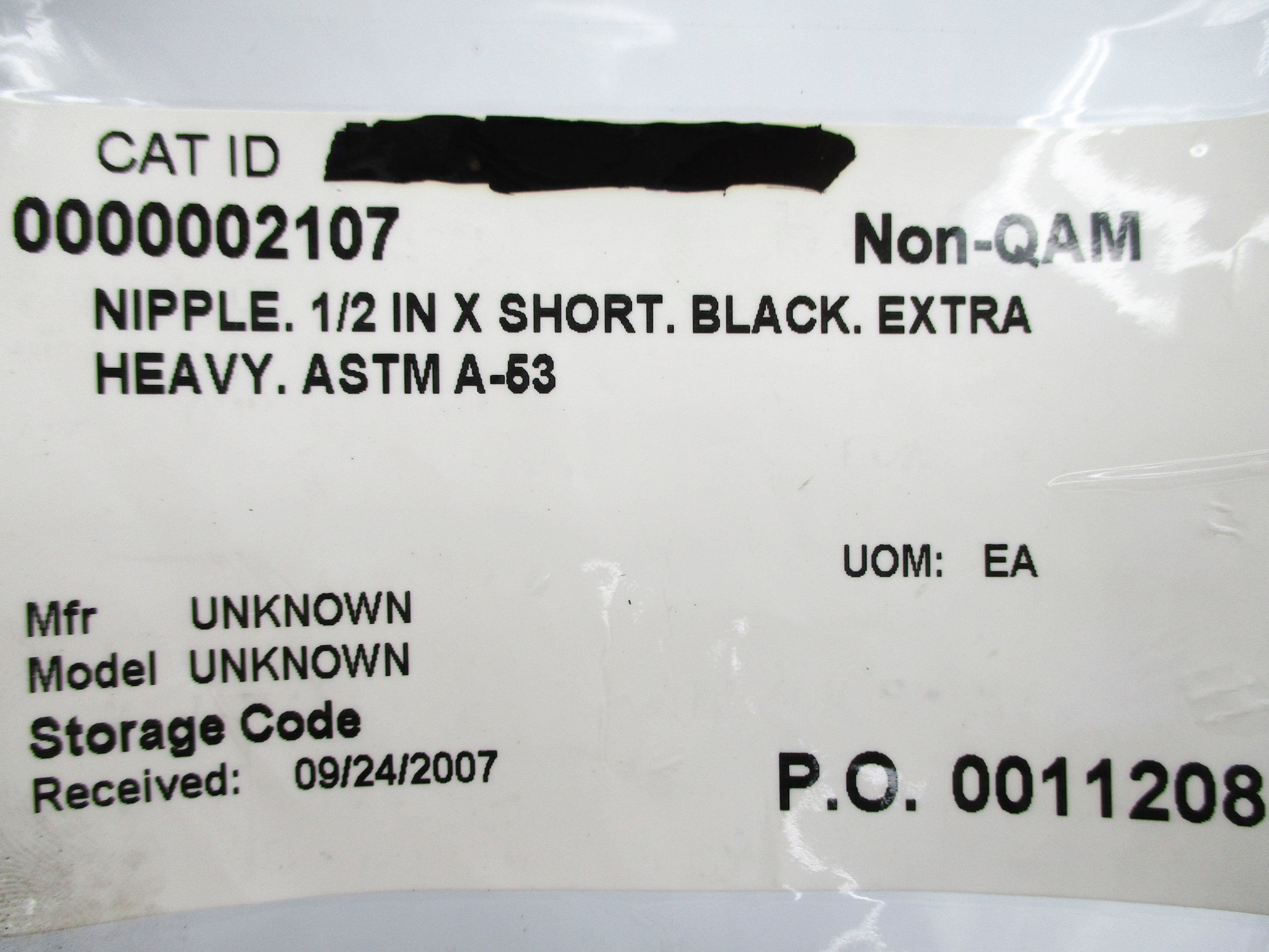 ASTM A-53 1/2" X SHORT NSNP