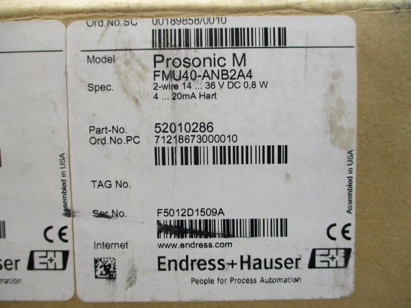 ENDRESS+HAUSER FMU40-ANB2A4 14-36VDC NSMP