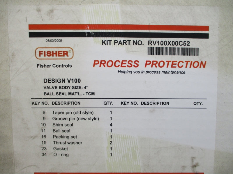 FISHER RV100X00C52 NSMP