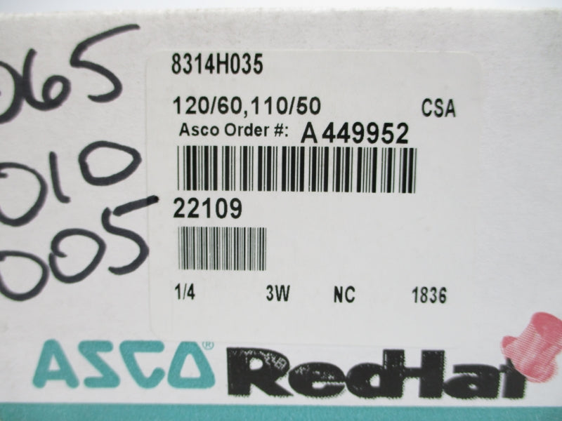 ASCO 8314H035 110/120V 205PSI 1/4" NSMP