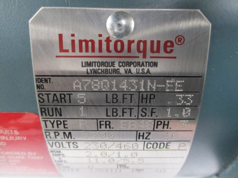 LIMITORQUE A78Q1431N-EE 230/460V 11.0/5.5A NSNP