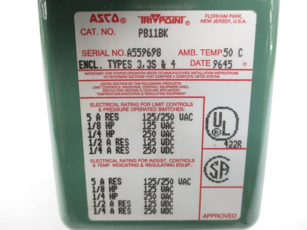ASCO PB11BK 125/250VAC 5A NSNP
