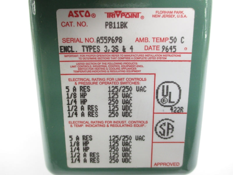 ASCO PB11BK 125/250VAC 5A NSNP