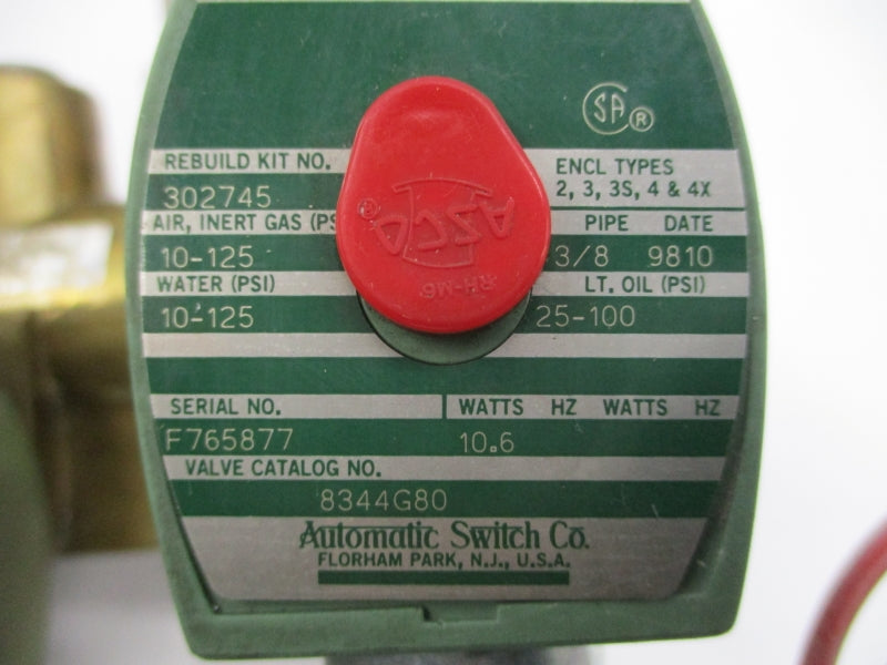 ASCO 8344G80 120VDC 10-125PSI 3/8" UNMP