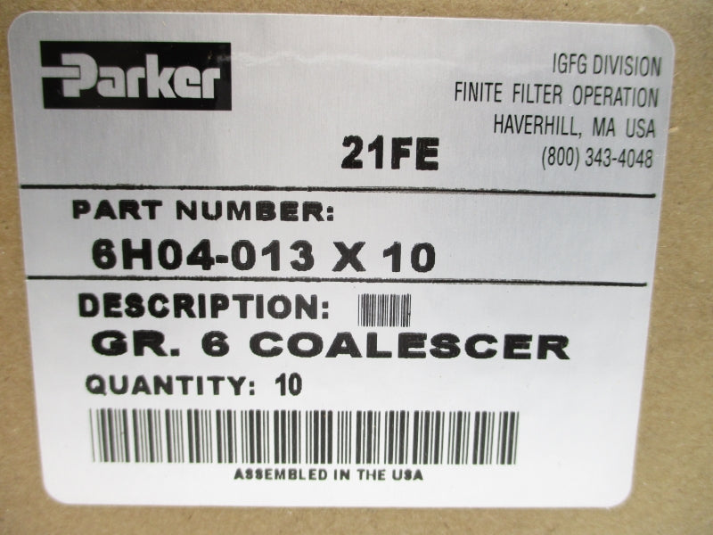 PARKER 6H04-013X10 (PKG OF 10) NSMP