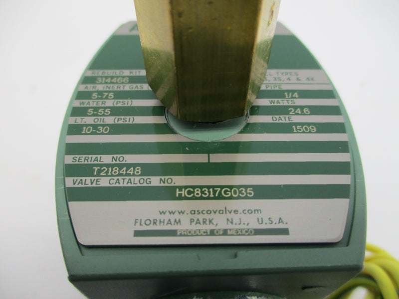 ASCO HC8317G035 125VDC 5-75PSI 1/4" NSMP