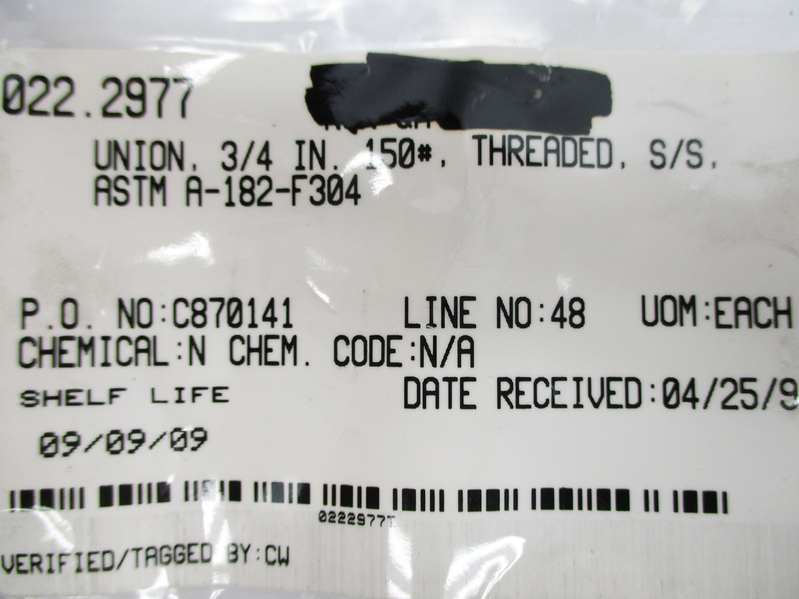 ASTM A-182-F304 3/4" NSNP