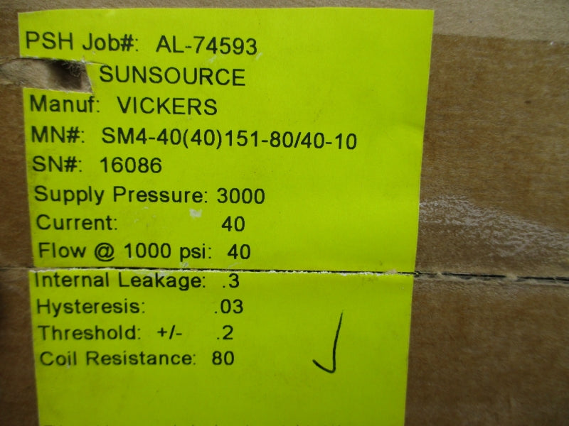 VICKERS SM4-40(40)151-80/40-10 1000PSI (AS PICTURED) NSMP