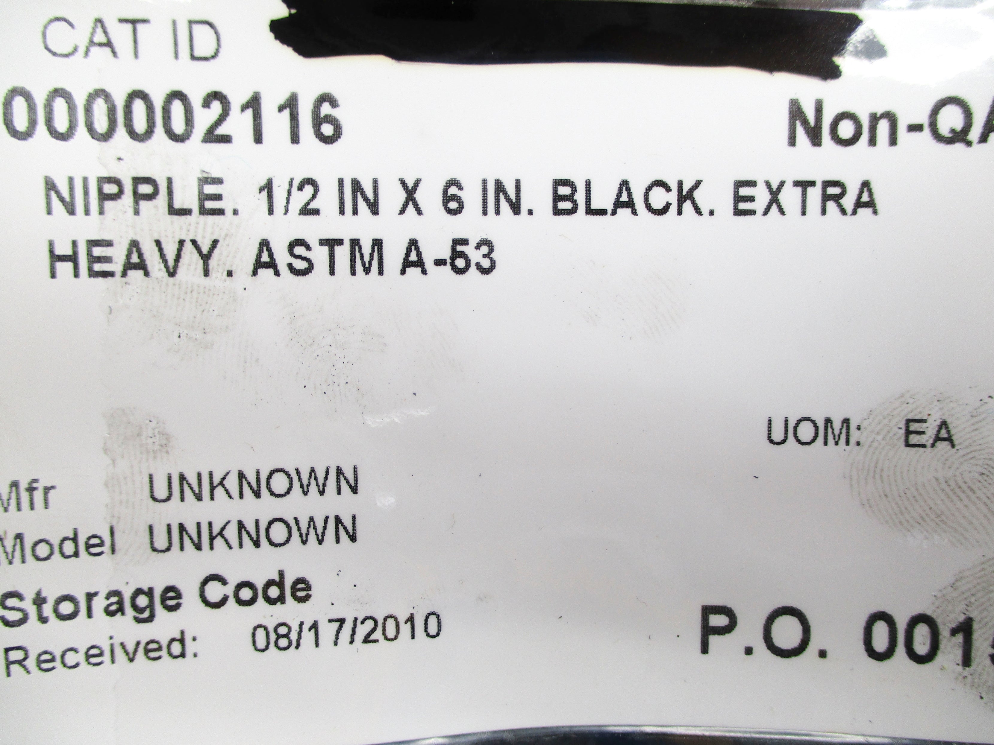 ASTM A-53 1/2" X 6" NSNP