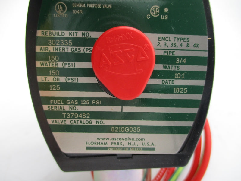 ASCO 8210G035 110/120V 125-150PSI 3/4" NSMP