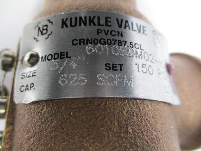 KUNKLE VALVE 6010EDM02-KM 150PSI 3/4" NSNP