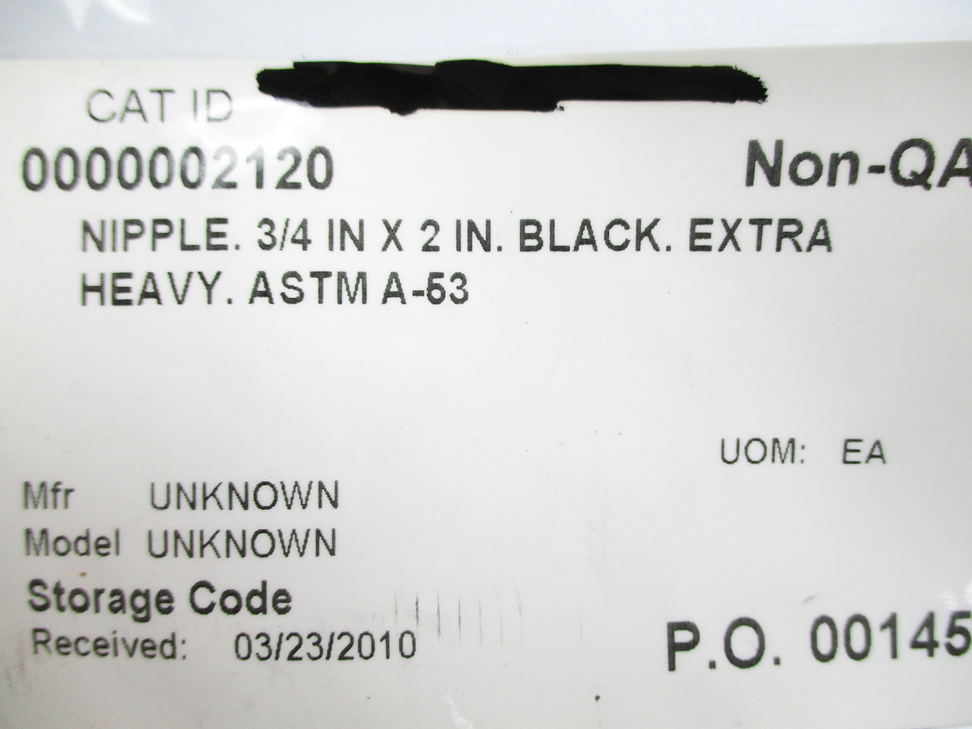 ASTM A-53 3/4" X 2" NSNP