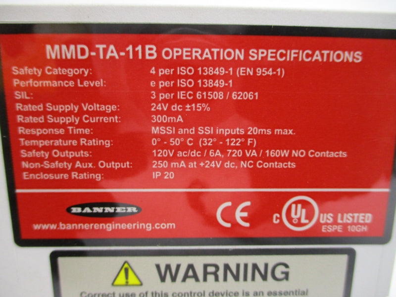 BANNER ENGINEERING MMD-TA-11B 24VDC 6A NSNP