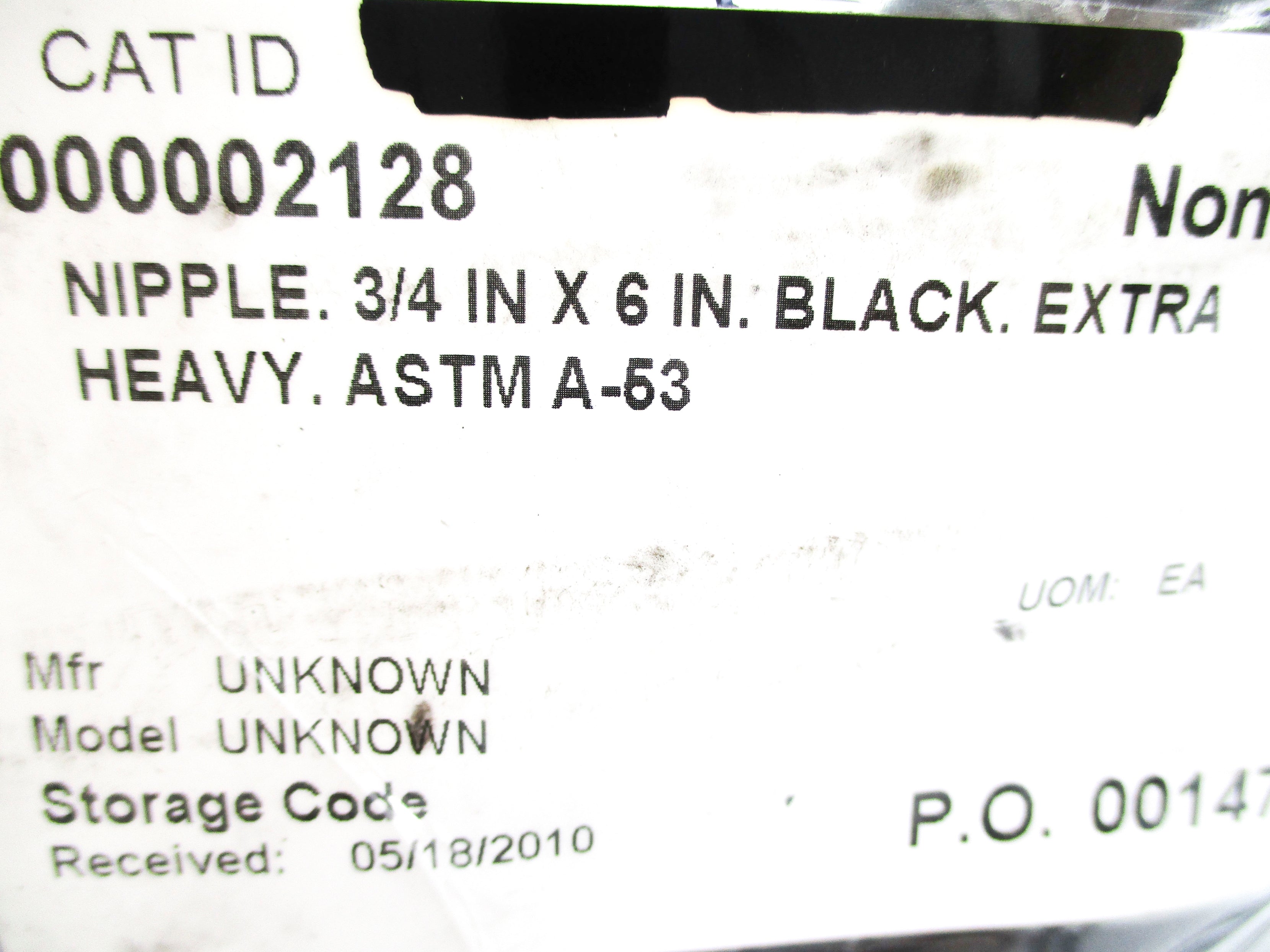 ASTM A-53 3/4" X 6" NSNP