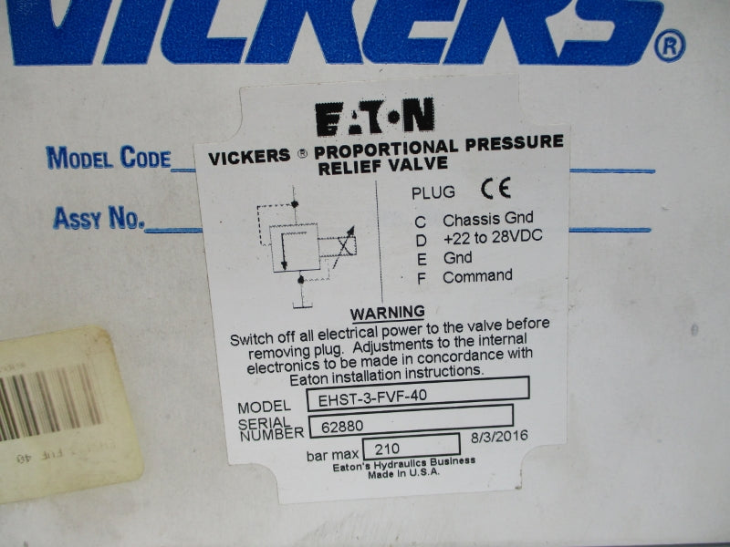 VICKERS EHST-3-FVF-40 62880 22-28VDC NSMP