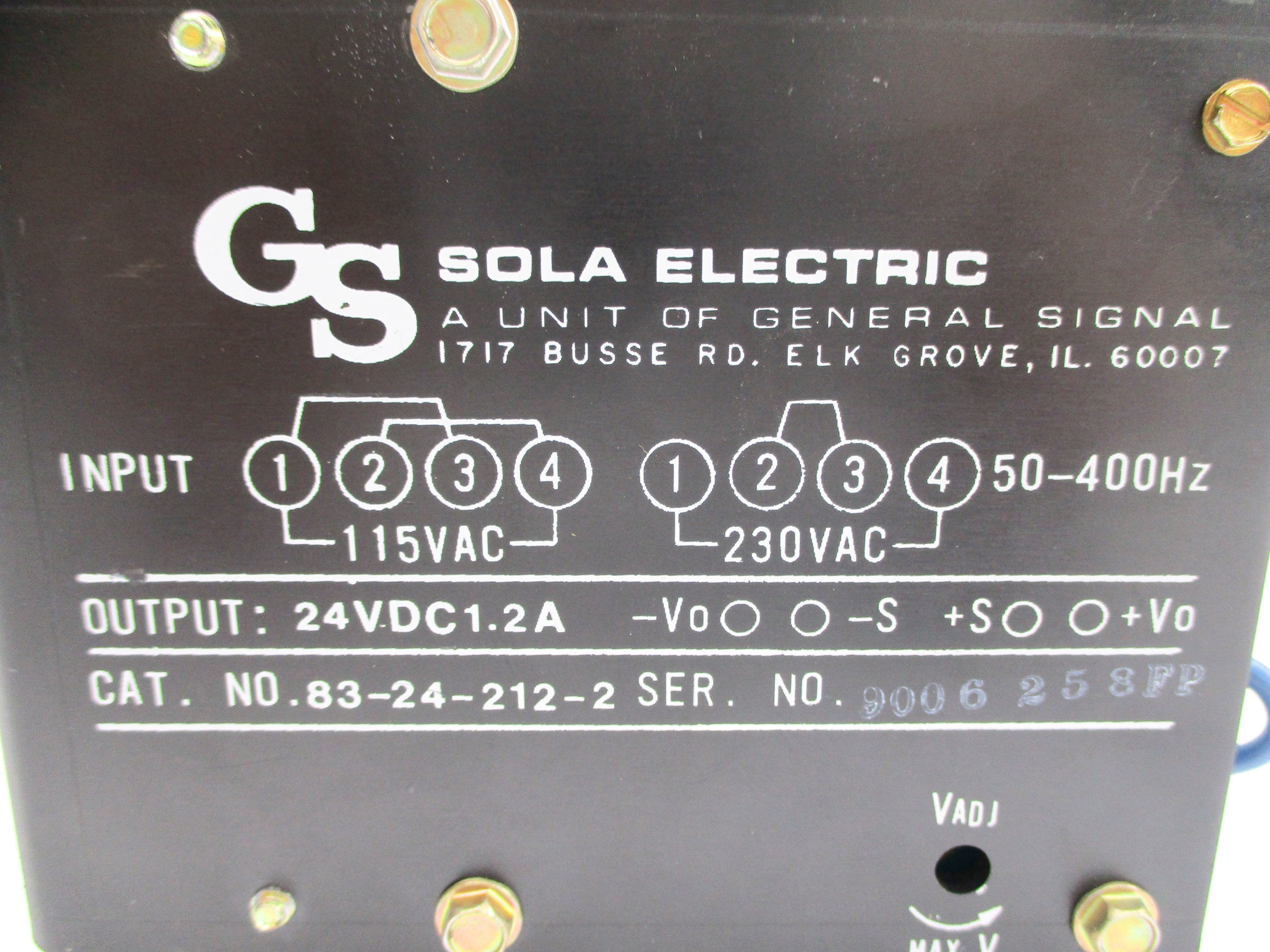 SOLA 83-24-212-2 115/230VAC 1.2A NSNP