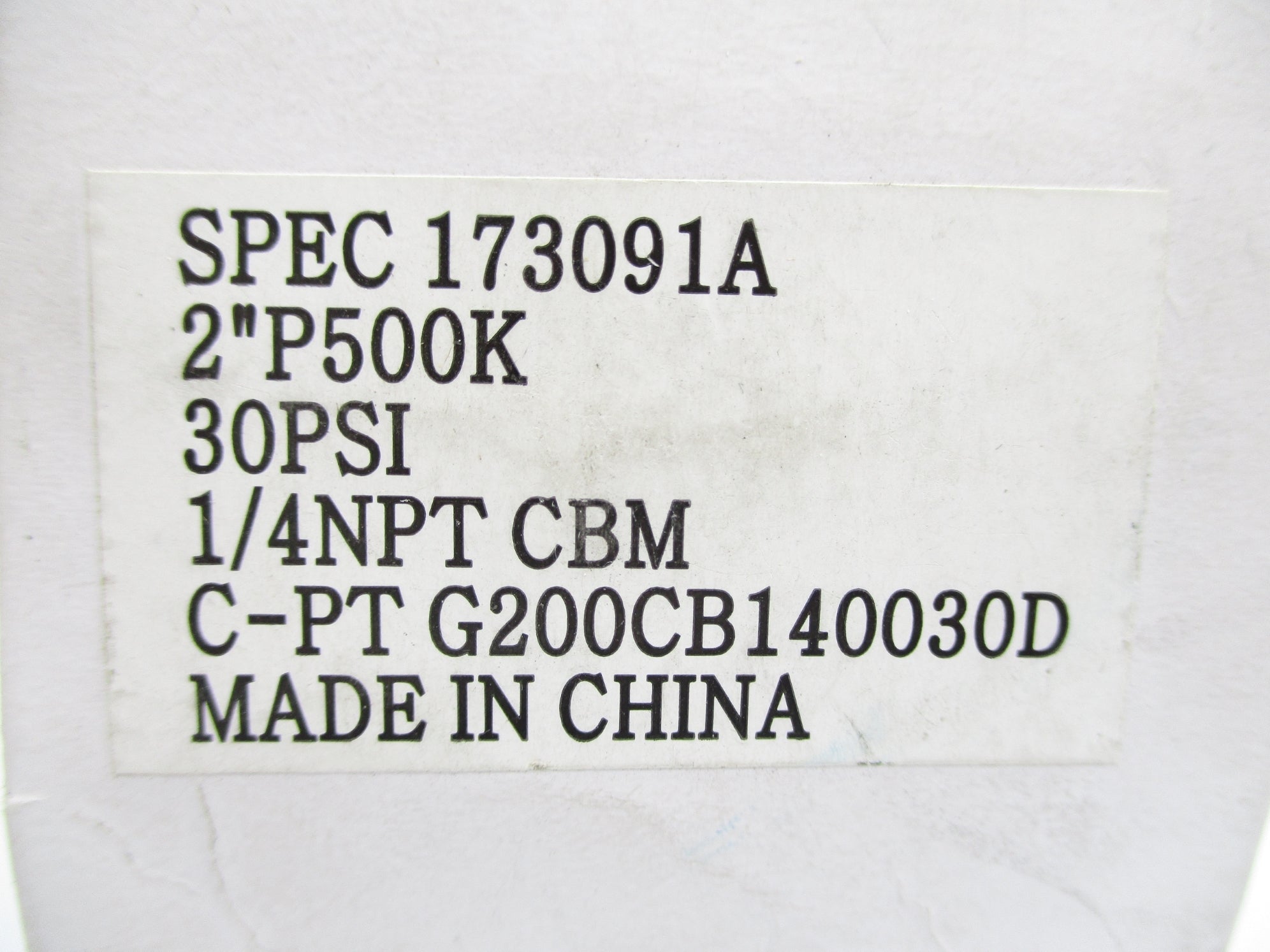 RELIA MARK G200CB140030D 0-30PSI NSMP
