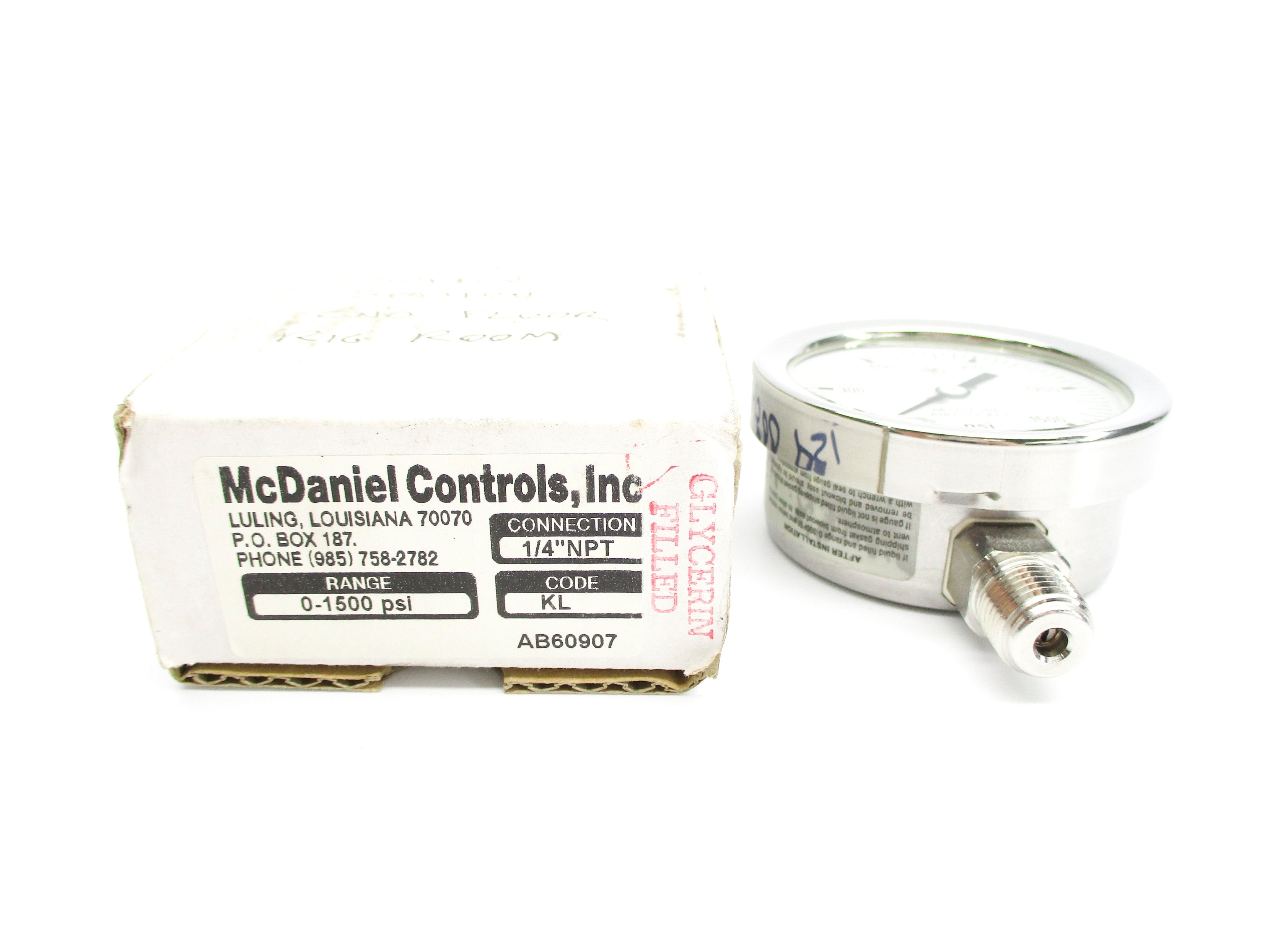MCDANIEL CONTROLS KL AB60907 0-1500PSI NSMP