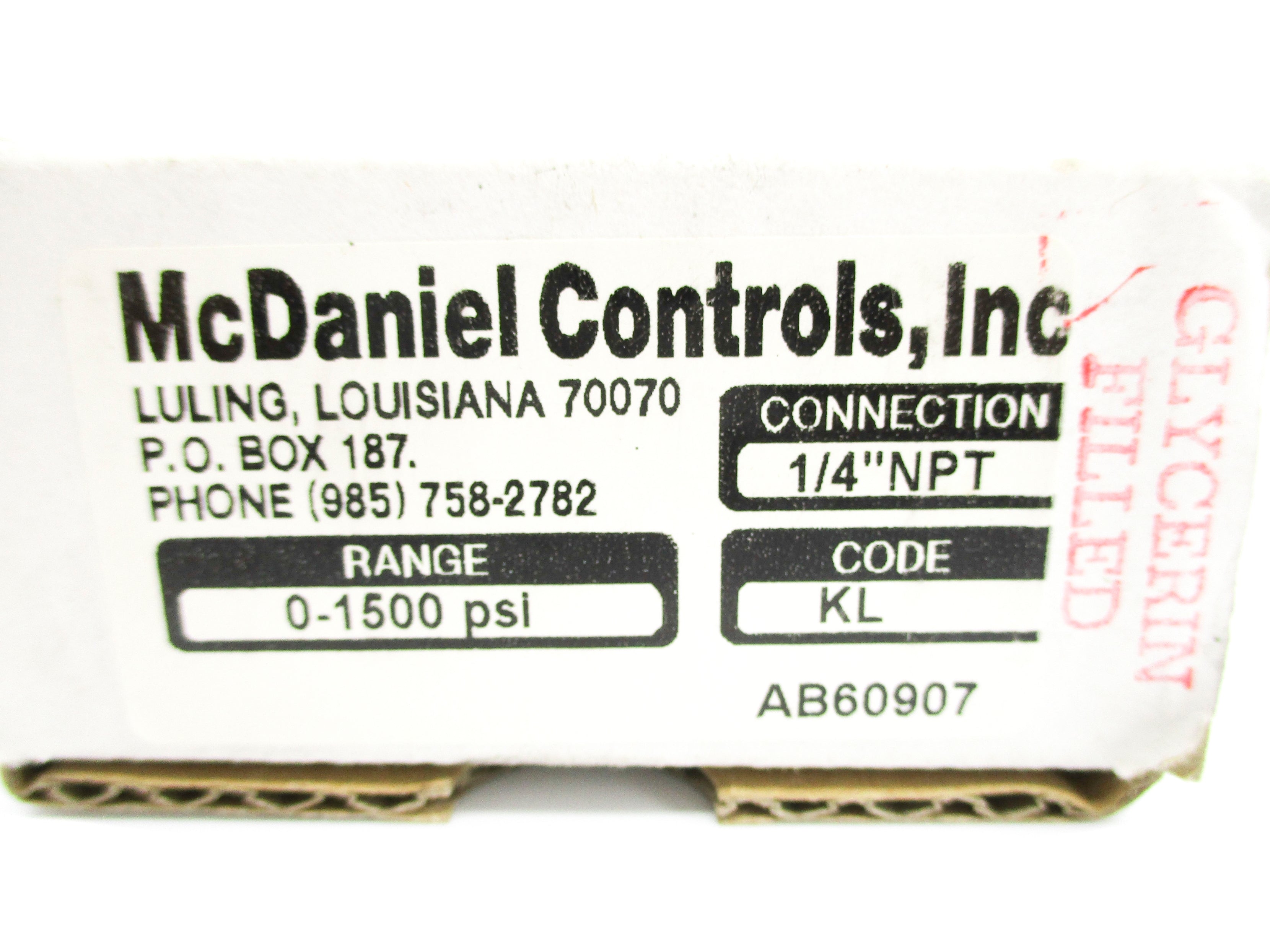 MCDANIEL CONTROLS KL AB60907 0-1500PSI NSMP