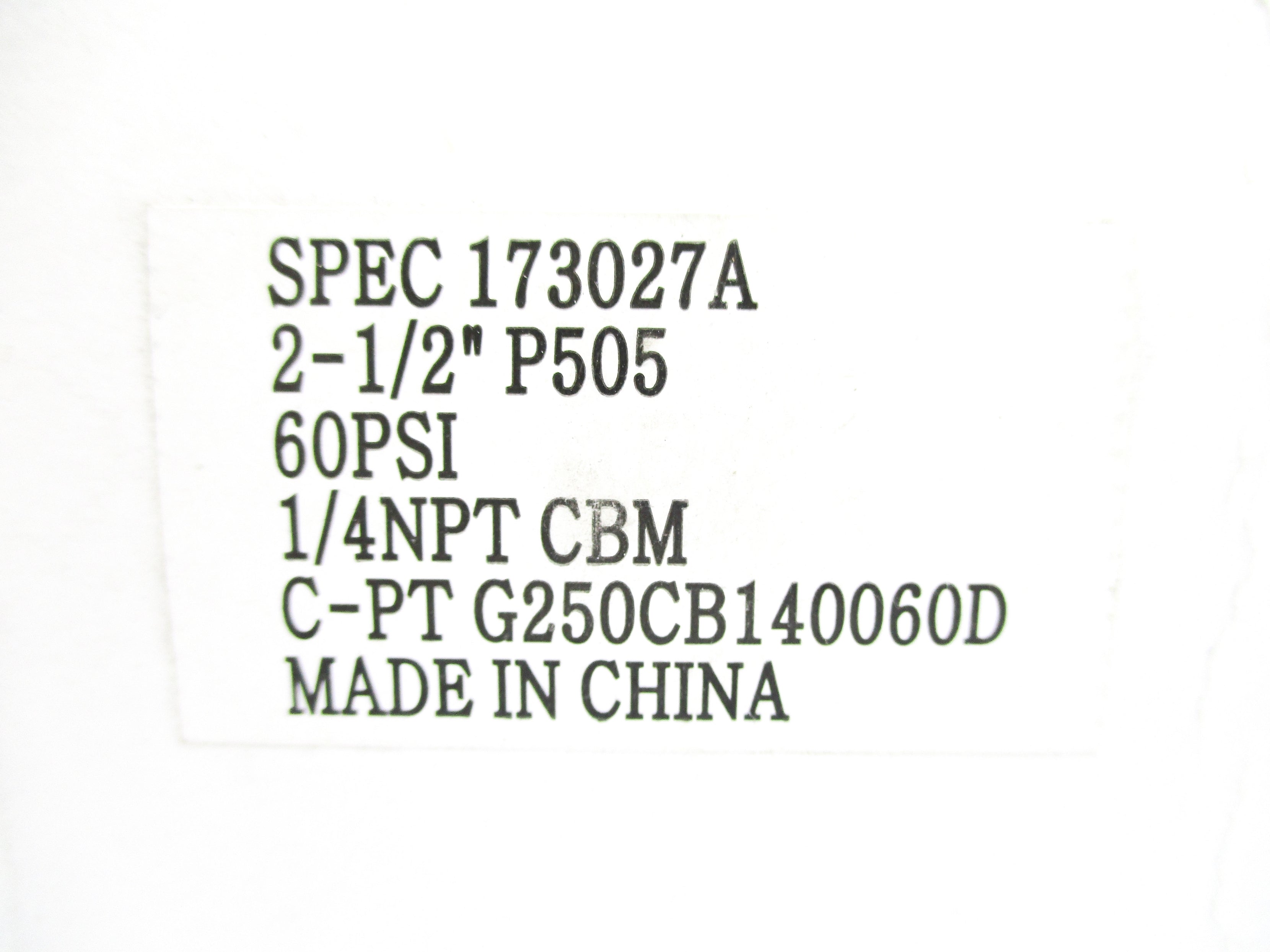 RELIA MARK G250CB140060D 0-100PSI NSMP