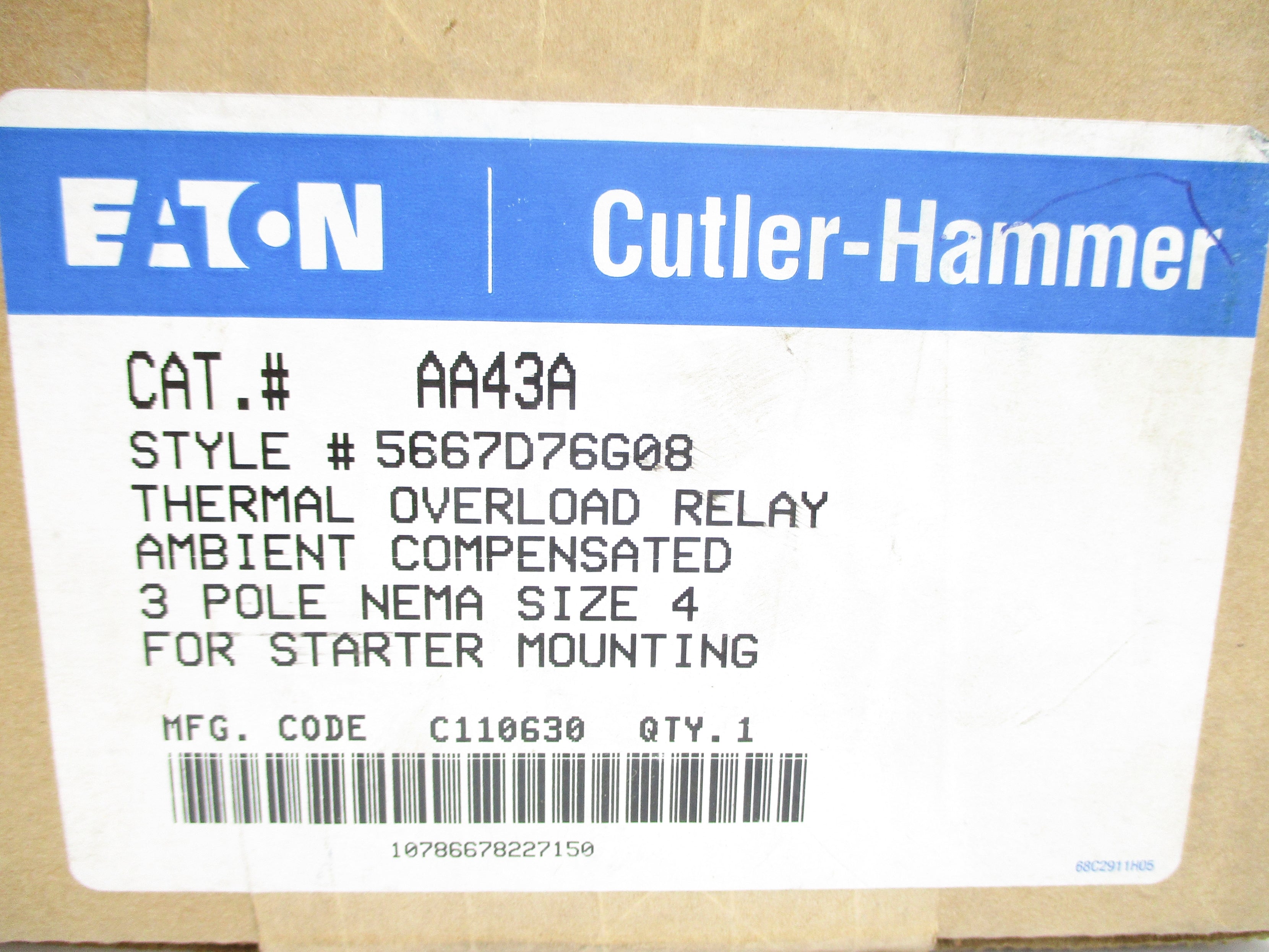 CUTLER HAMMER AA43A NSFS