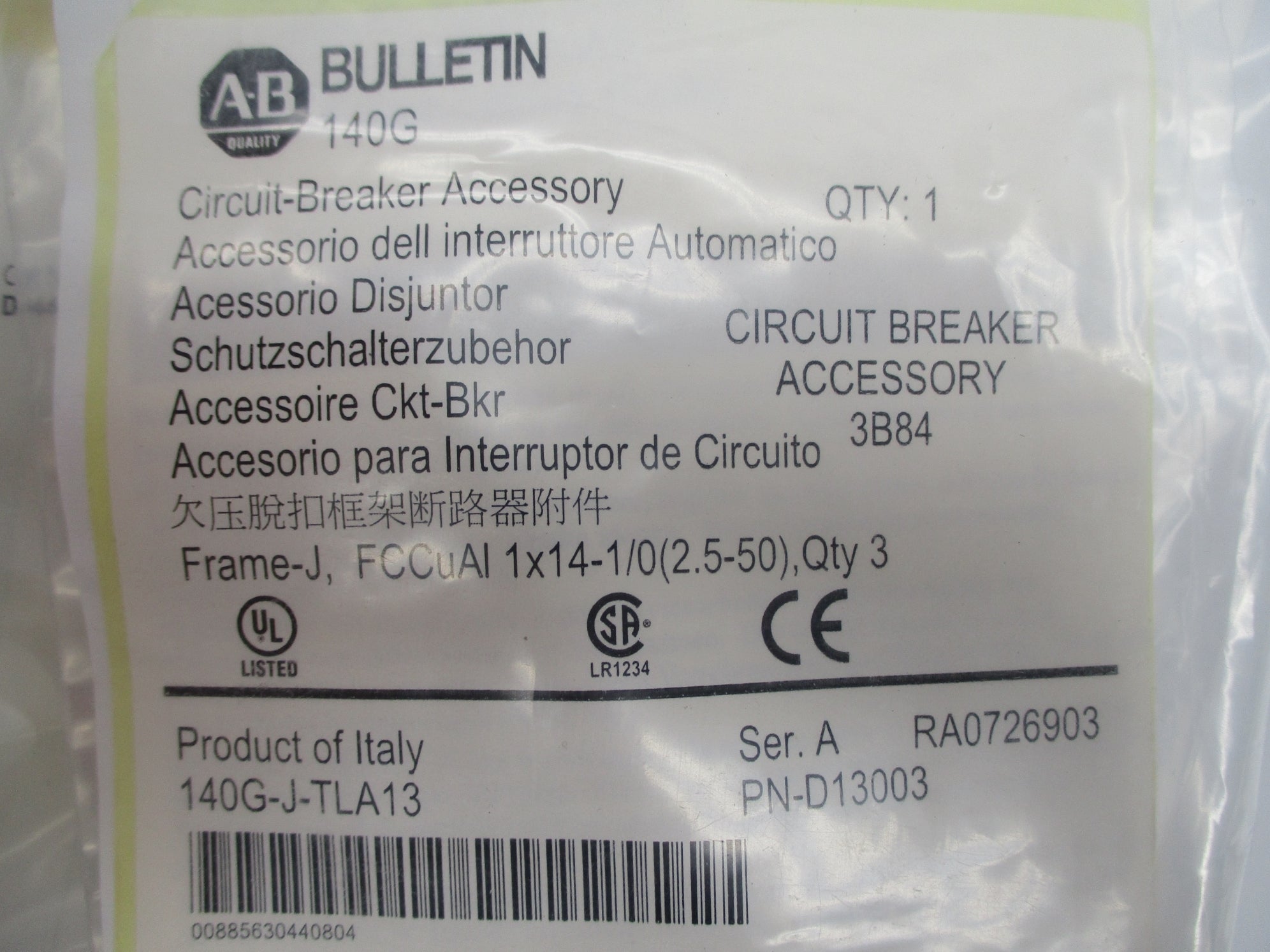 ALLEN BRADLEY 140G-J-TLA13 SER. A NSMP
