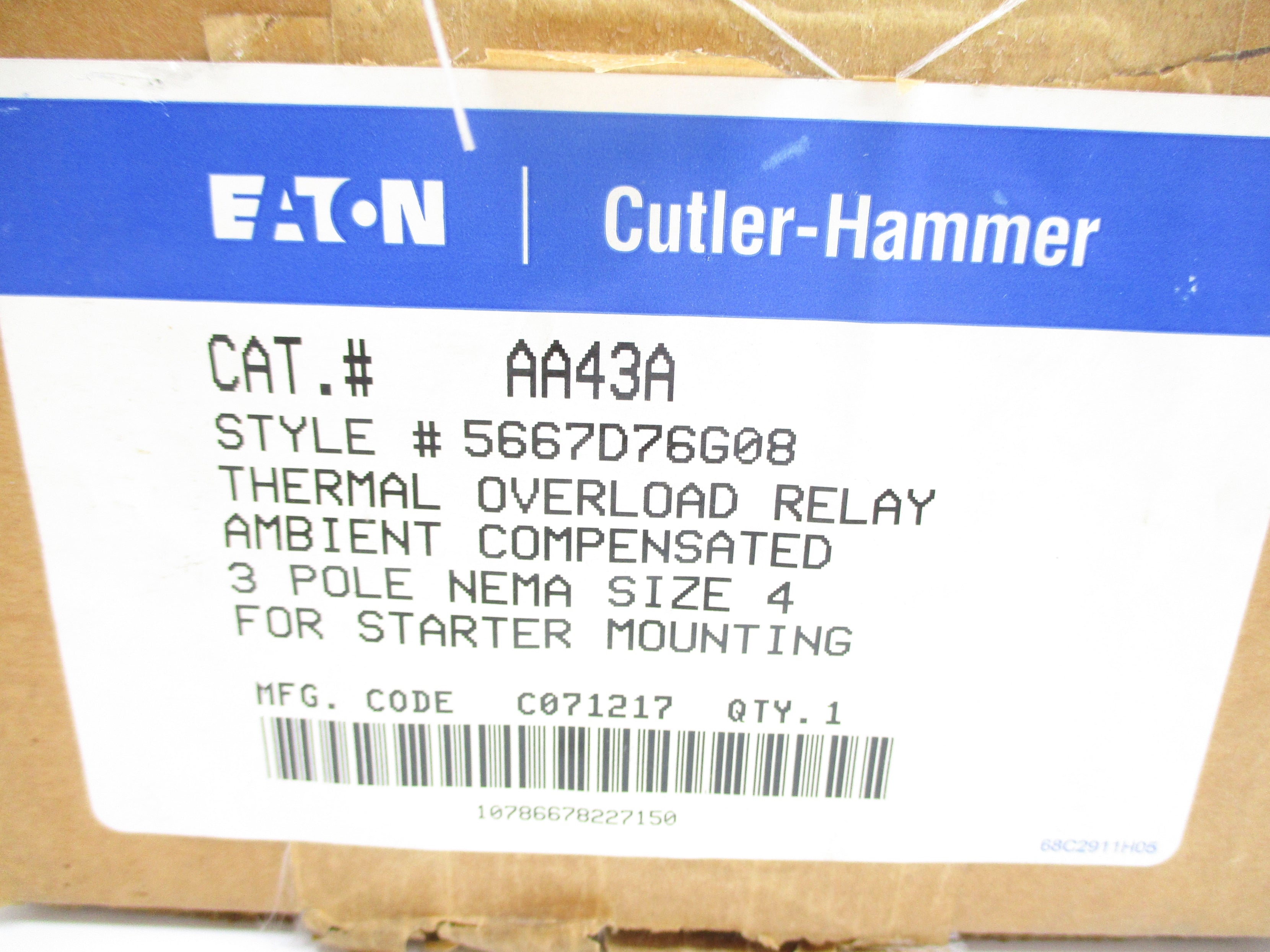 CUTLER HAMMER AA43A NSMP