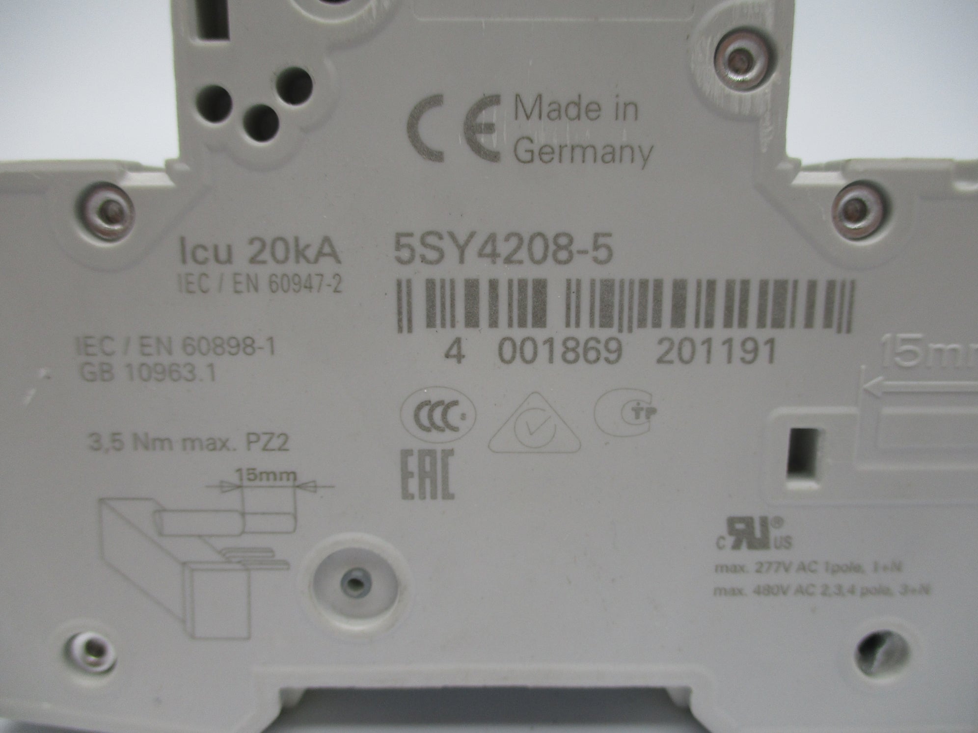 SIEMENS 5SY4208-5 400V 8A NSNP