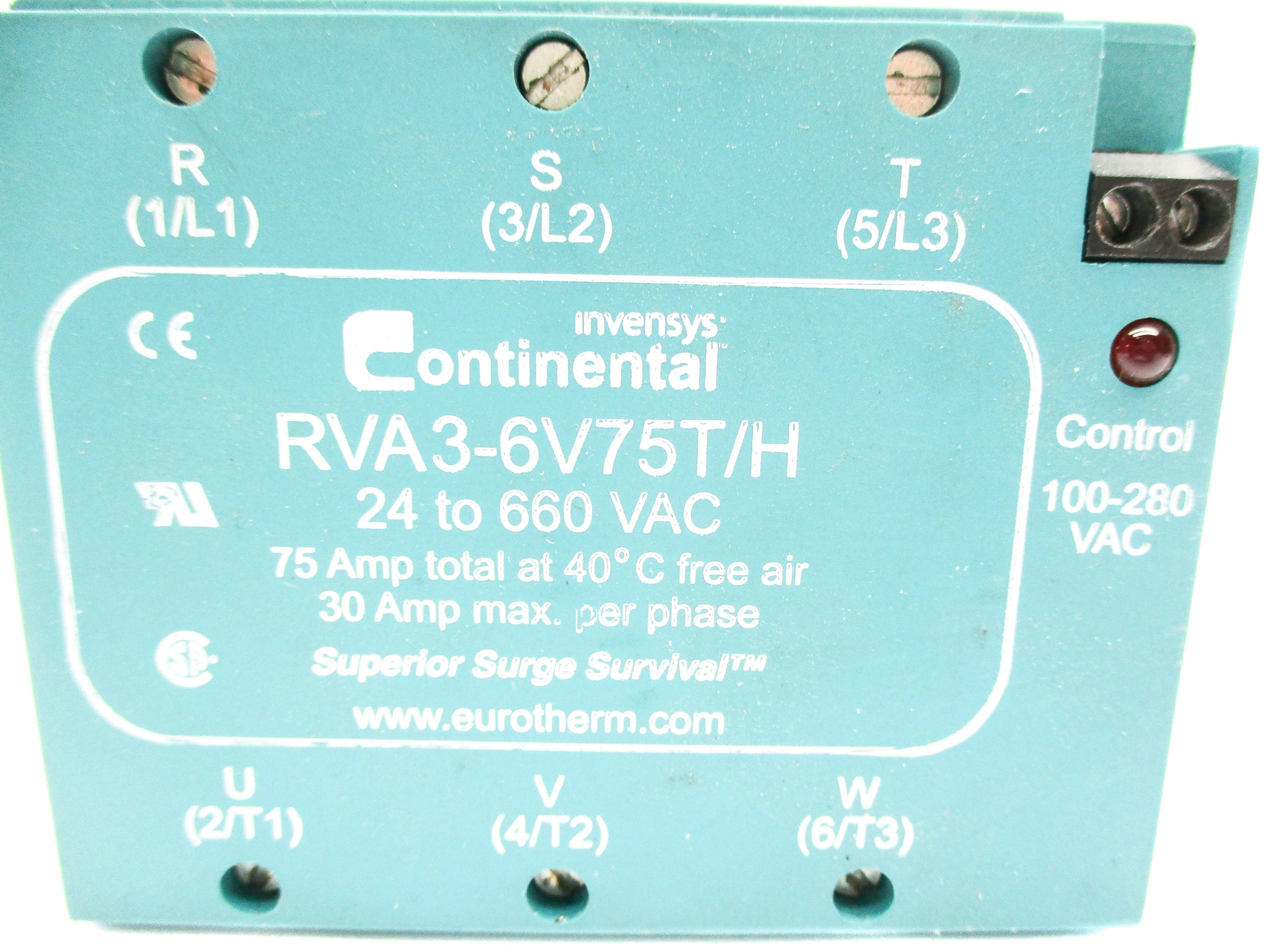 CONTINENTAL RVA3-6V75T/H 100/280VAC 30A NSNP
