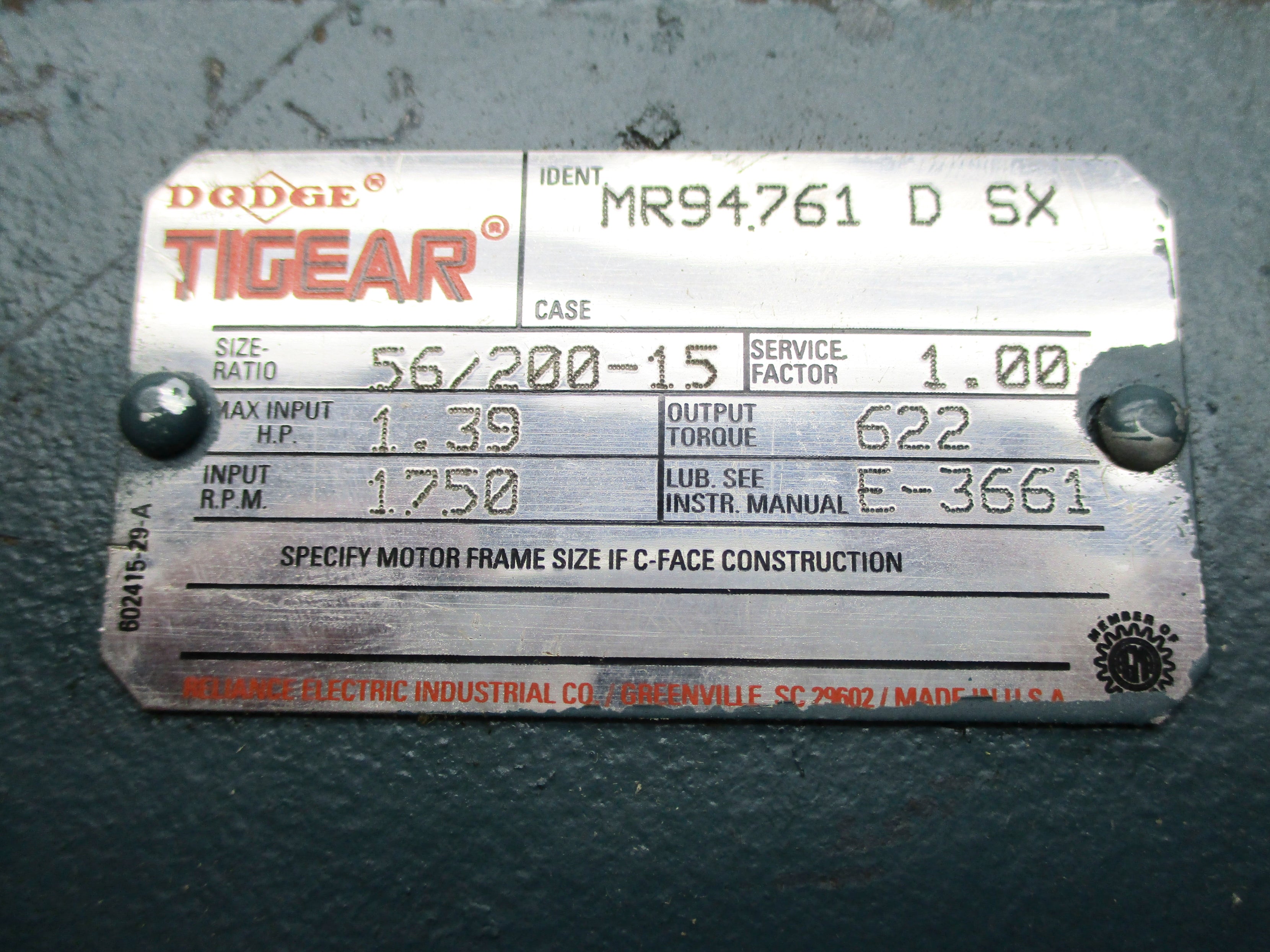 DODGE TIGEAR MR94761DSX UNMP