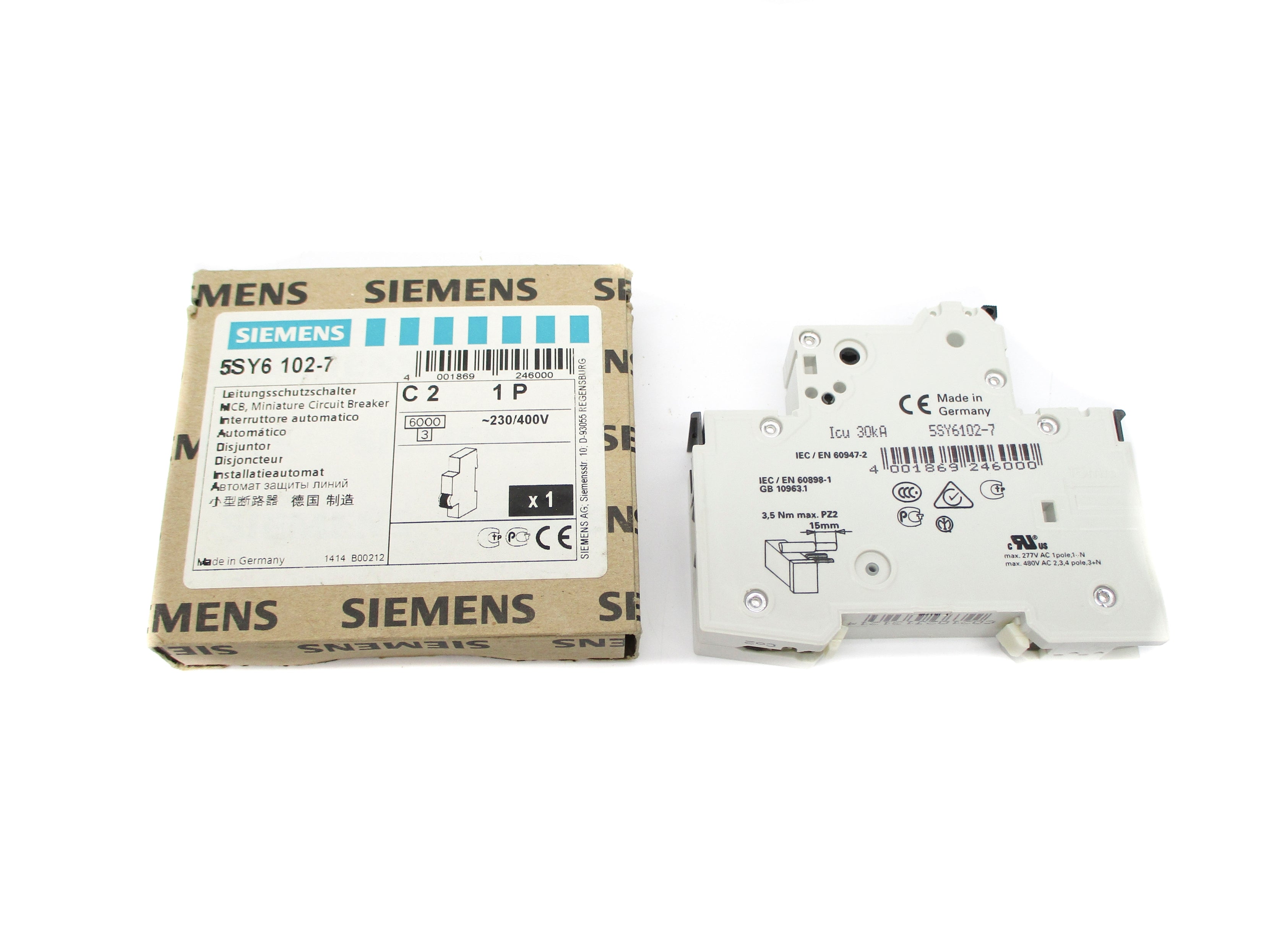 SIEMENS 5SY6102-7 230/400V 2A NSMP