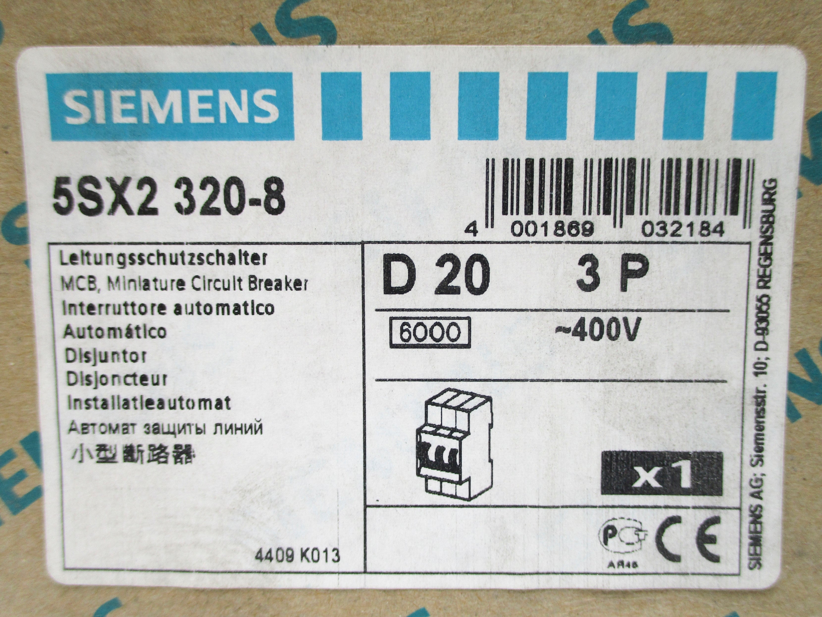 SIEMENS 5SX2320-8 400V 20A NSMP